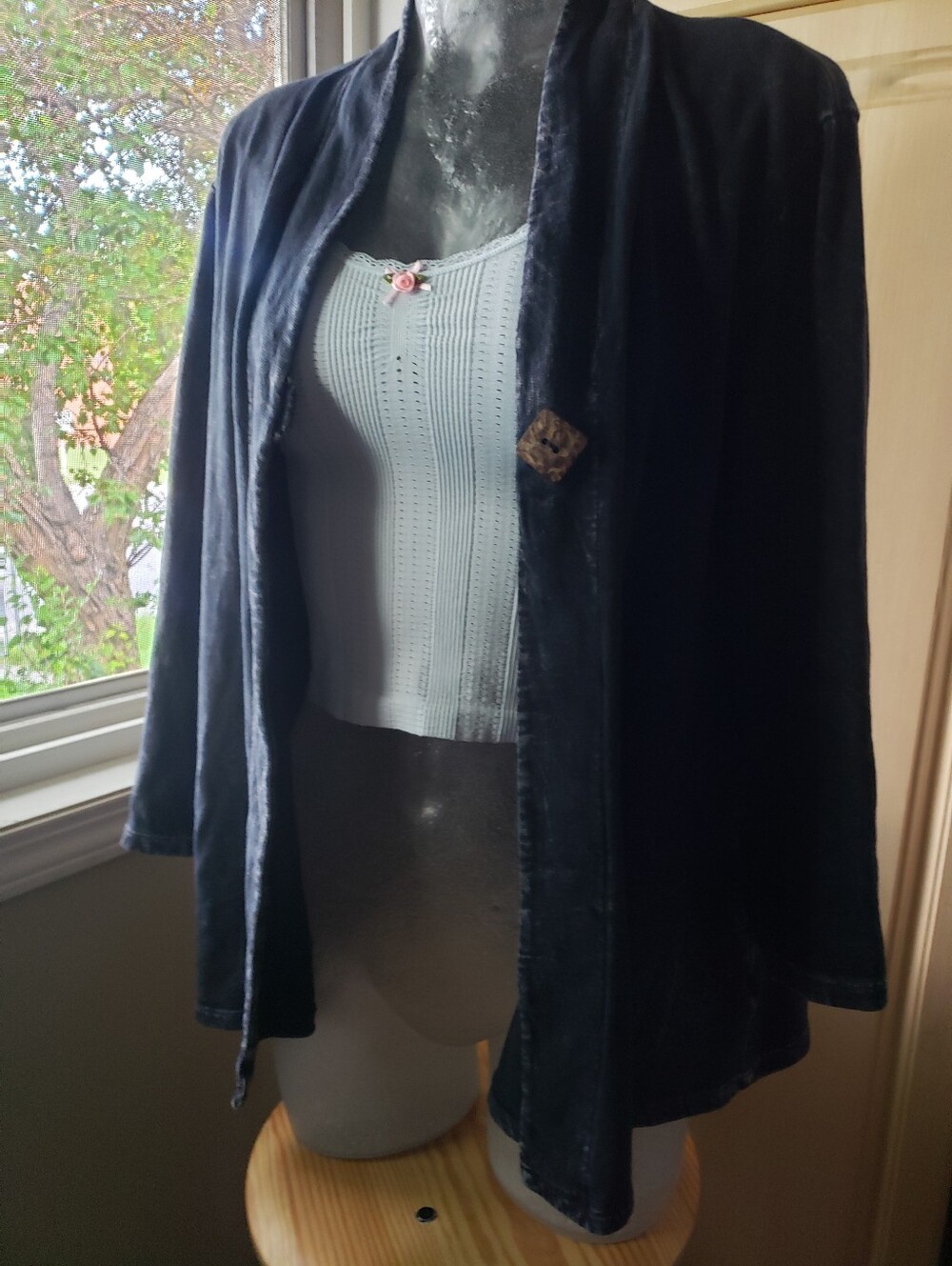Black Open-Front Women's Jacket Top